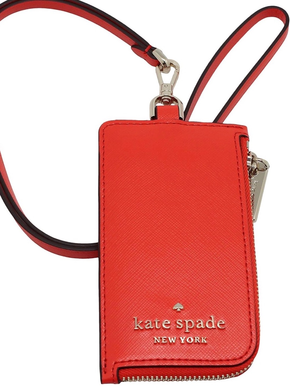 kate spade Red Leather Crossbody Card Pouch with Zip